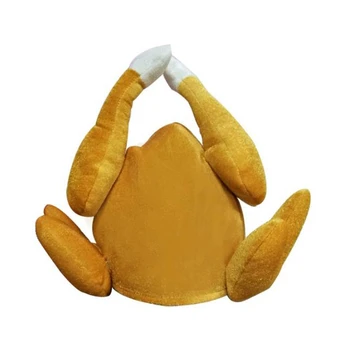 

2Pcs Turkey Thanksgiving Hat Novelty Cooked Chicken Bird Secret Santa Fancy Dress