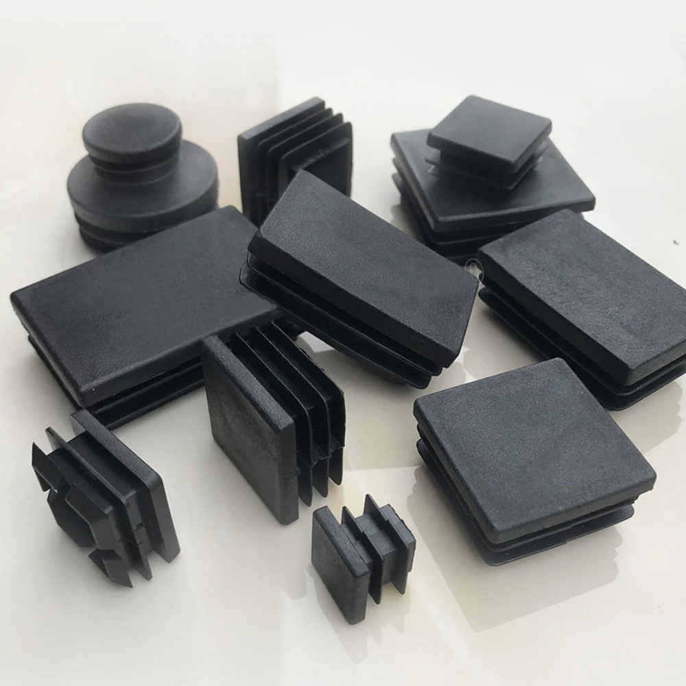 1/2/5/10pcs 40x80mm Plastic Black Blanking End Cap Caps Tube Pipe Inserts Plug Bung Steel Leg Stopfen