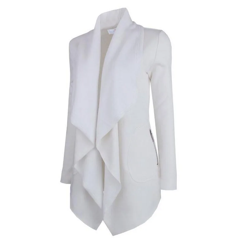 

Winter coat jacket turn down collar warm plus size regular length long sleeve pockets fleece coats elegant ruffles outwears new