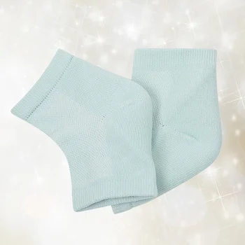 

3pcs Soft Ventilate Gel Heel Socks Open Toe Socks for Dry Hard Cracked Skin (Light Green, Pink and Grey)