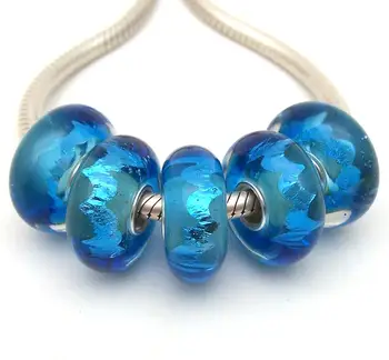 

JGWGT 2251 5X 100% Authenticity S925 Sterling Silver Beads Murano Glass beads Fit European Charms Bracelet diy jewelry Lampwork