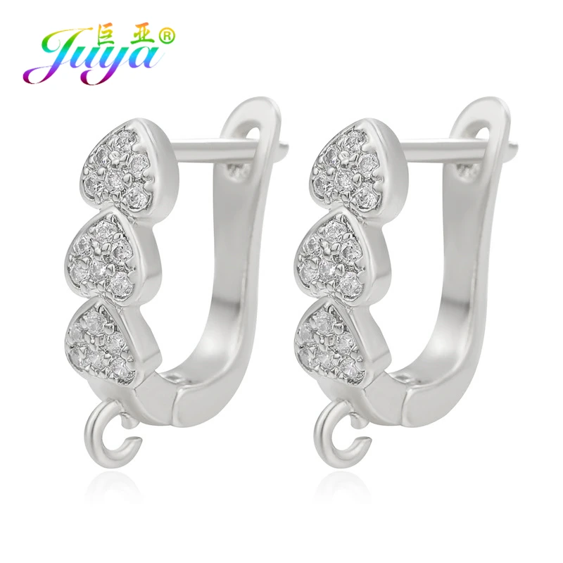 White Gold Juya DIY женские модные висячие серьги, аксессуары для изготовления золотых/серебряных креативных левербэк ушные проволочные серьги, крюковые застежки - Цвет: White Gold