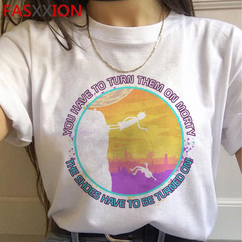 Rick and Morty Funny Cartoon Harajuku T Shirts Women Ricky N Morty Ullzang T-shirts Grunge 90s Tshirts Aesthetic Top Tees Female