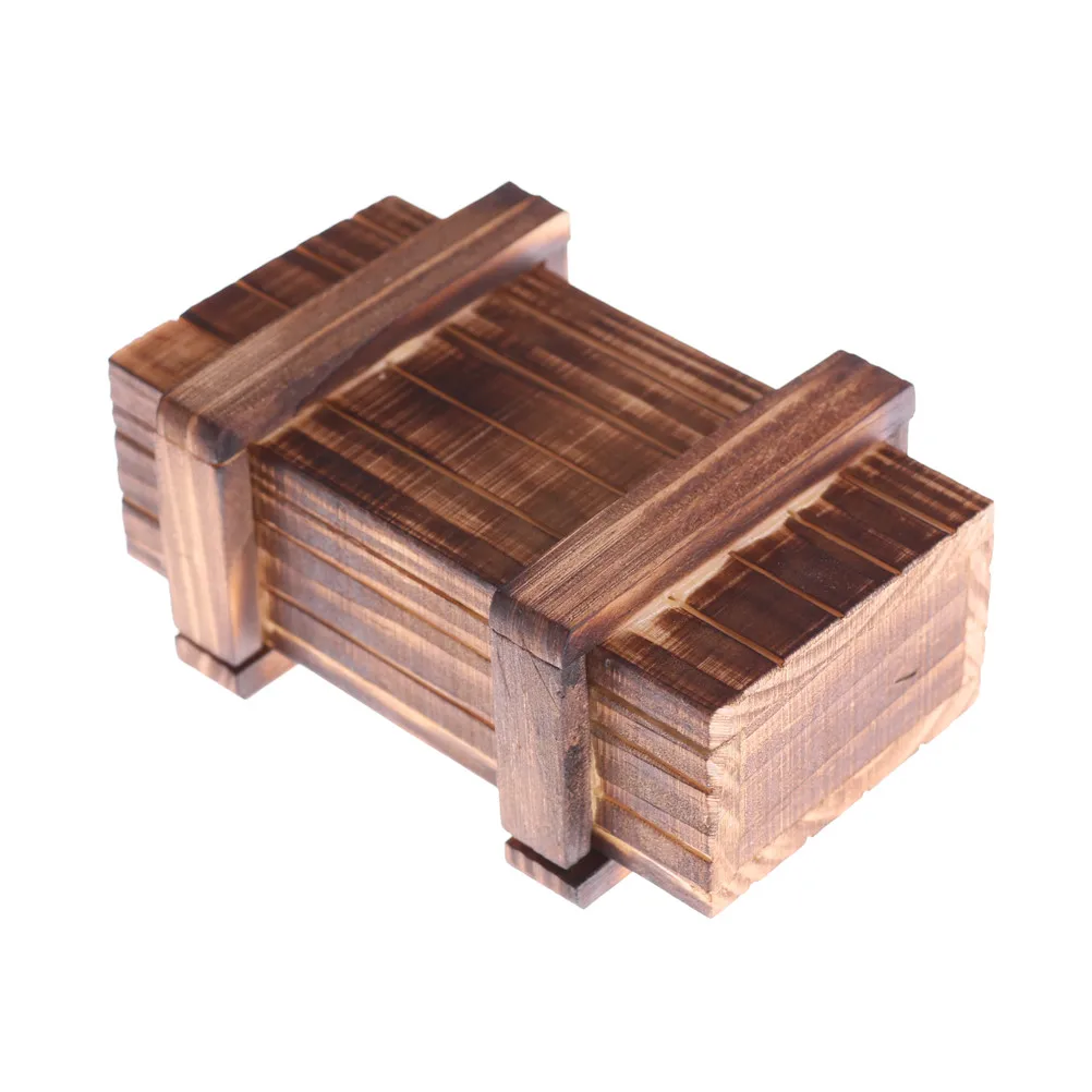 Magic Compartment Wooden Puzzle Box With Secret Drawer Brain Teaser Kids DSUK 
