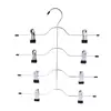 Multifunctional 4 Layer Stainless Steel Pants Hanger Rack Clip Skirt With 8 Clip 4