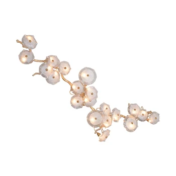 

Modern hotel lobby decoration luxury glass lotus leaf large led wall lamp