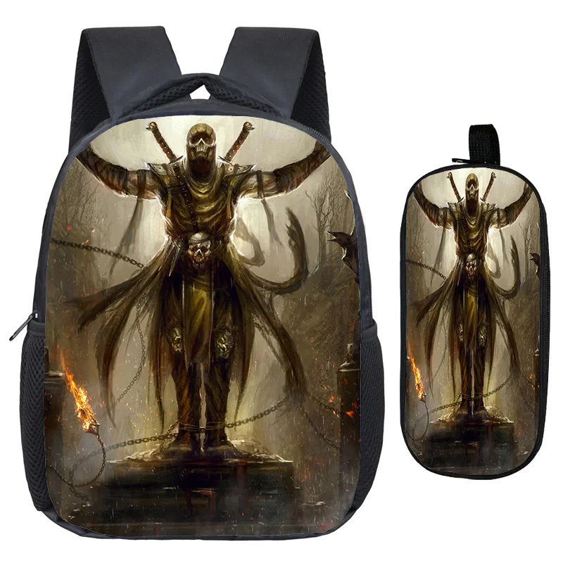 Милый Скорпион в mmoral Kombat X Mask 2 шт./компл. Рюкзак Школьные сумки отличное качество печати сумки красивый детский сад рюкзак
