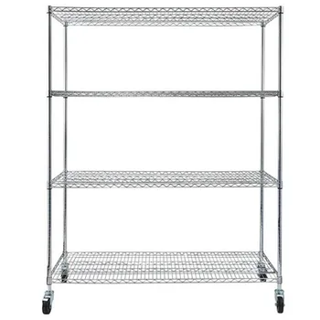

150x60x180cm Heavy Duty 4 Layer Steel Shelving Rack Adjustable Shelf Storage Home Steel Shelves US Warehouse Drop Shipping