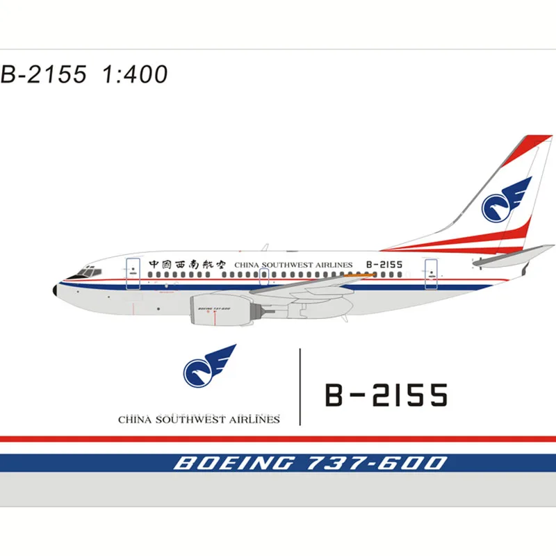 Diecast 1/400 Scale China Southwest Airlines B737-600 Alloy Simulation Aircraft Model Finished Souvenir Ornaments Collection |