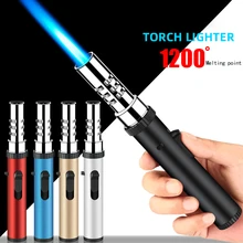 Torch Adjustable Safety Lock Fire Switch Inflatable Butane Gas For Candle Camping Barbecue Kitchen Big Flame Lighter