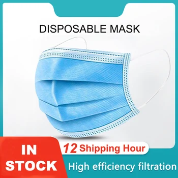 

Disposable Dust Face Shield Mask 3 Layer Non Woven Mouth Mascarillas De Proteccion Filter Safety Protective Maseczka Ochronna
