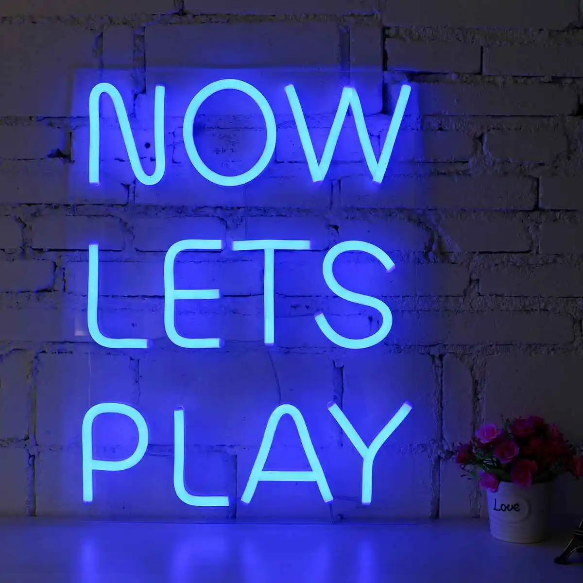 

NOW LETS PLAY LED Neon Sign Tube Light Visual Artwork Bar Pub Club Wall Hanging Bar Party Decoration Lighting