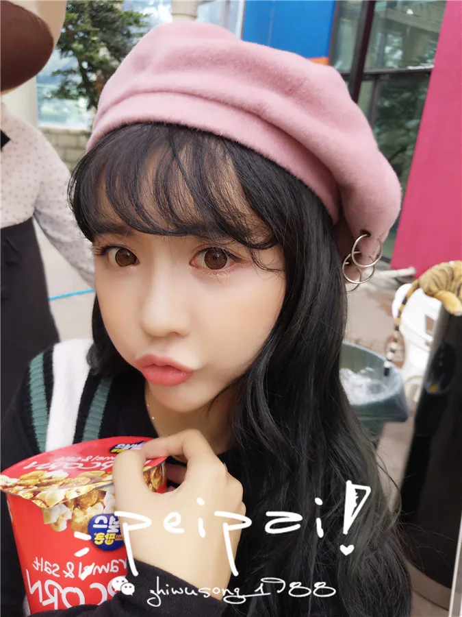 YOYOCORN Feminino casquette для женщин, шерстяной Зимний берет, шапка с кольцом chapeu, женский берет, одноцветная простая зимняя шапка