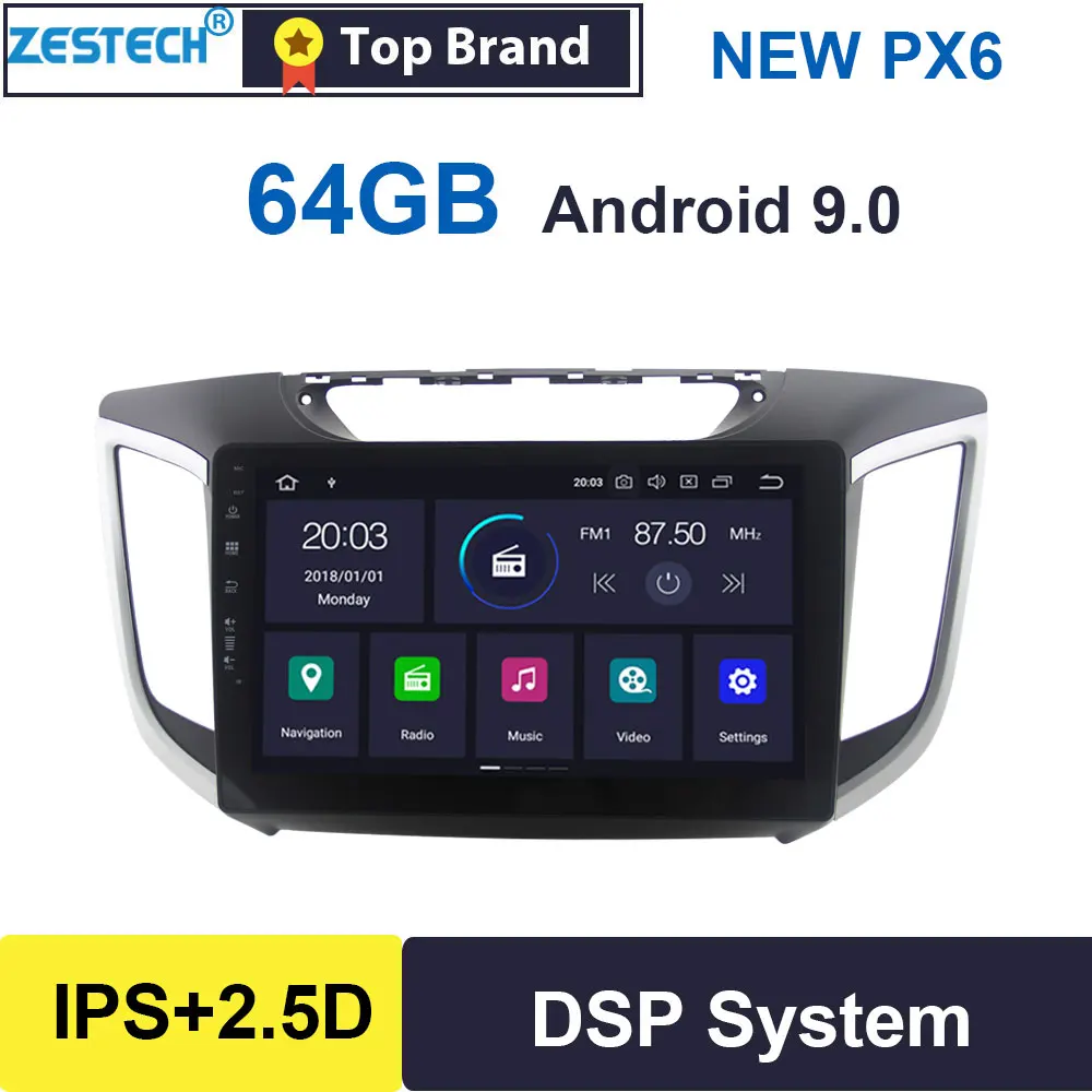 Android 9 0 IPS 2.5D 10 1 &quotGPS-радио автомобильный DVD-плеер для Hyundai IX25 2015-2018 Creta