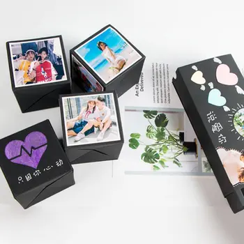 

New Surprise Explosion Gift Box DIY Memory Photo Album Scrapbooking Present For Anniversary Surprise Party's Bouncing Box Photoa