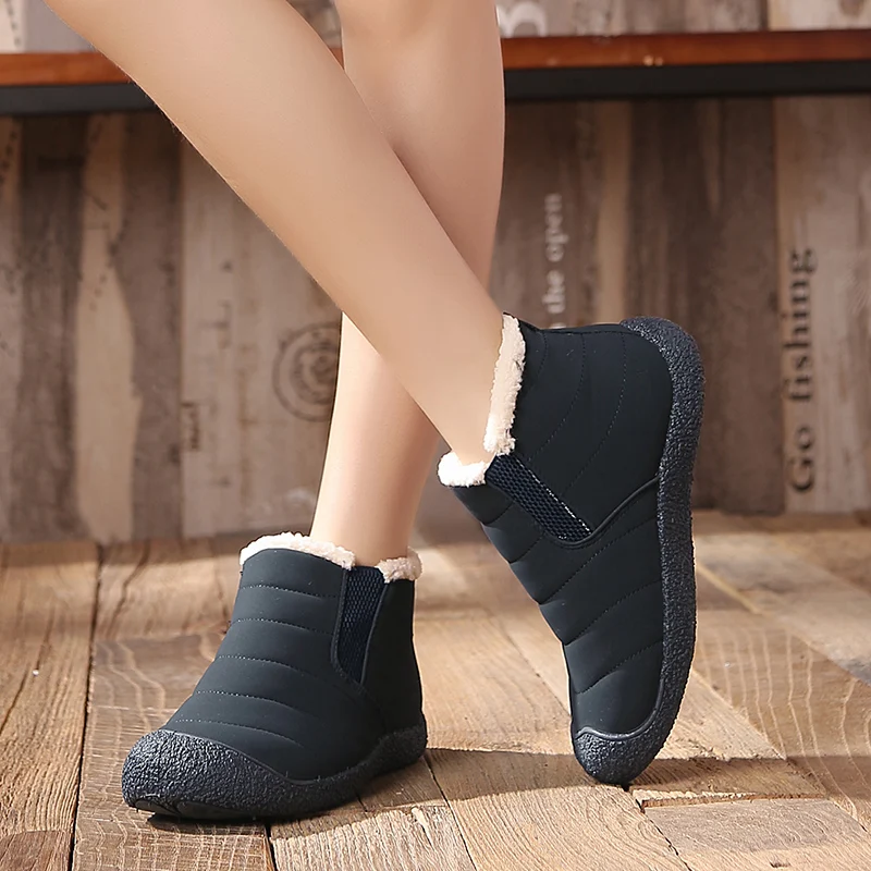Bjakin/пара зимних ботинок для мужчин и женщин; большие размеры; зимние кроссовки для бега; теплые водонепроницаемые Текстильные кроссовки из хлопка; 46; zapatillas mujer