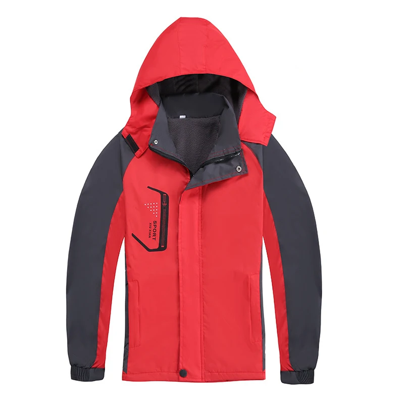 Outdoor Hiking Jacket Women Fleece Warm Breathable Ski Suit Windproof Waterproof Coat Camping Mountaineering Winter Jacket - Цвет: Red