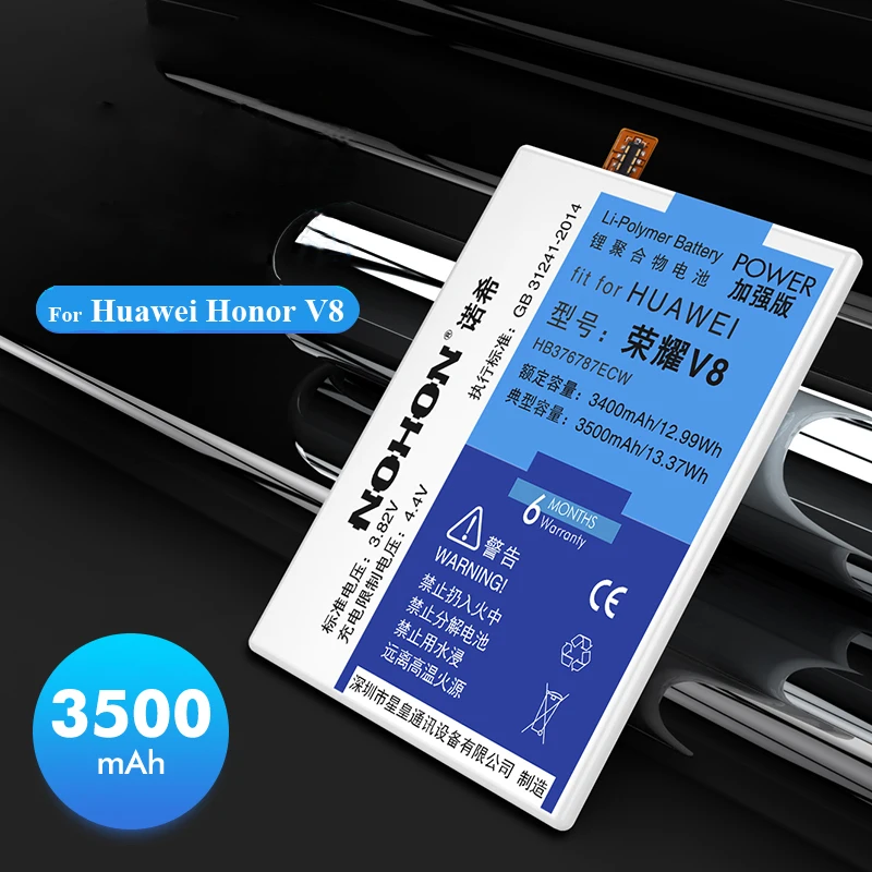 NOHON аккумулятор HB376787ECW для huawei Honor V8, оригинальная сменная полимерная литий-ионная батарея, аккумулятор для телефона 3500 мАч
