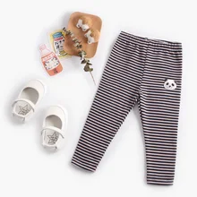 Новинка года; сезон осень; модная детская одежда для девочек; брюки в полоску из чистого хлопка; контрастное цветное соединение; леггинсы; INS Cart