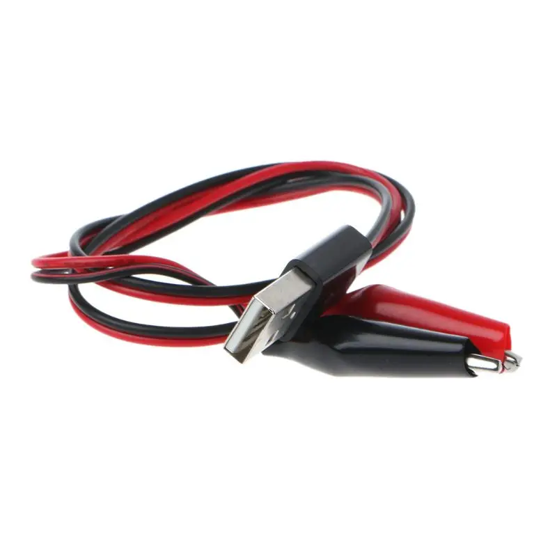 

1 Pair Alligator Test Clips Clamp to USB Male Female Connector Power Supply Adapter Cable Wire 50cm Tester Detector Voltmeter