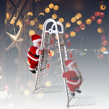 

EverChic 1 Pc Santa Claus ladder electric Christmas tree hanging decorations outdoor interior door wall decoration