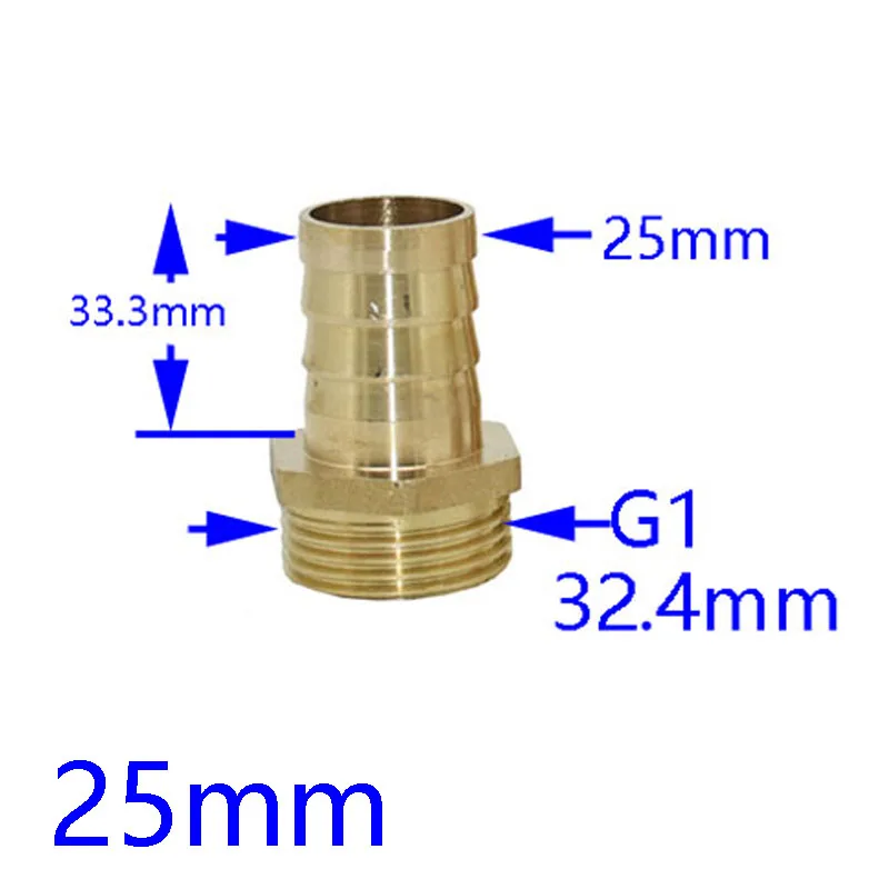 Латунный фитинг трубы " Резьба для 19 мм 20 мм 25 мм 32 мм соединитель шланга медный разъем для сада DN15 DN20 DN25 1 шт - Цвет: 25mm