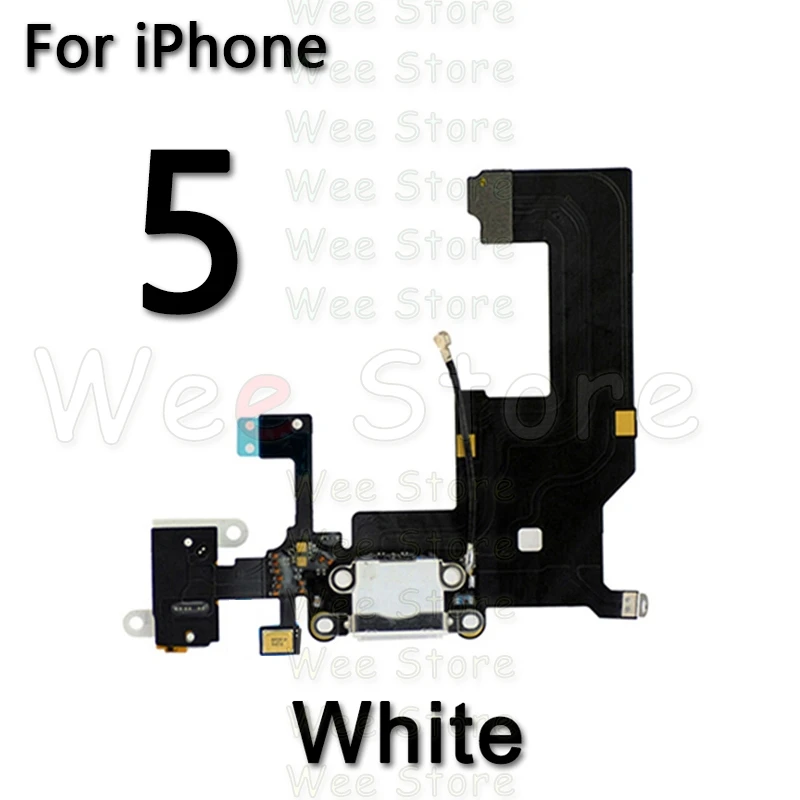 For iPhone 5 White Высокое качество нижний USB зарядное устройство микрофонный порт док-станция зарядный гибкий кабель для iPhone 6 6s Plus 5 5S SE док-разъем гибкий - Цвет: For iPhone 5 White
