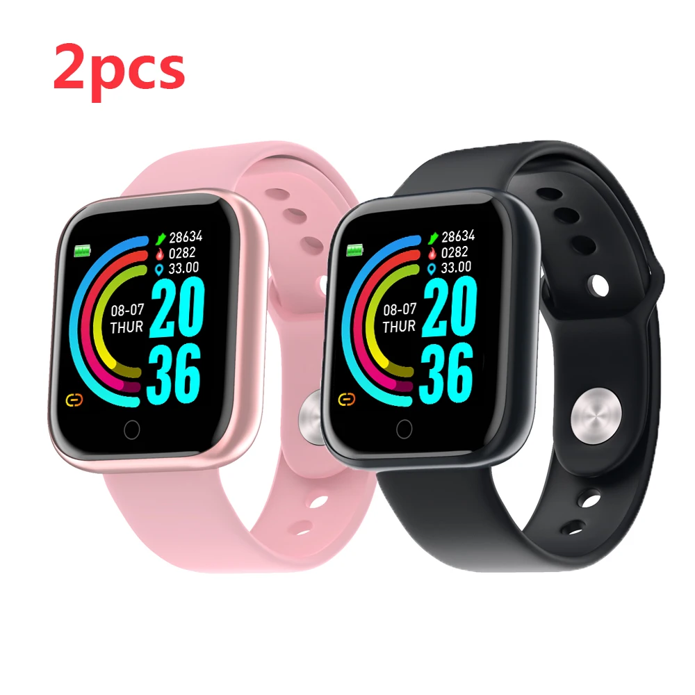 

2pcs Y68 Bluetooth Smart Watch Men Band Sport Fitness Tracker Smart Bracelet Blood Pressure Heart Rate Monitor D20 Smartwatch