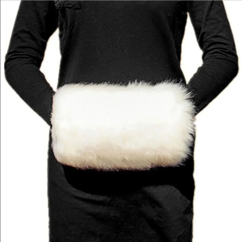 

New Fur Hand Covering Winter Hand Muff Ivory White Color Cheap Warm Handwarmers in Stock Hand Warmer 2020 New