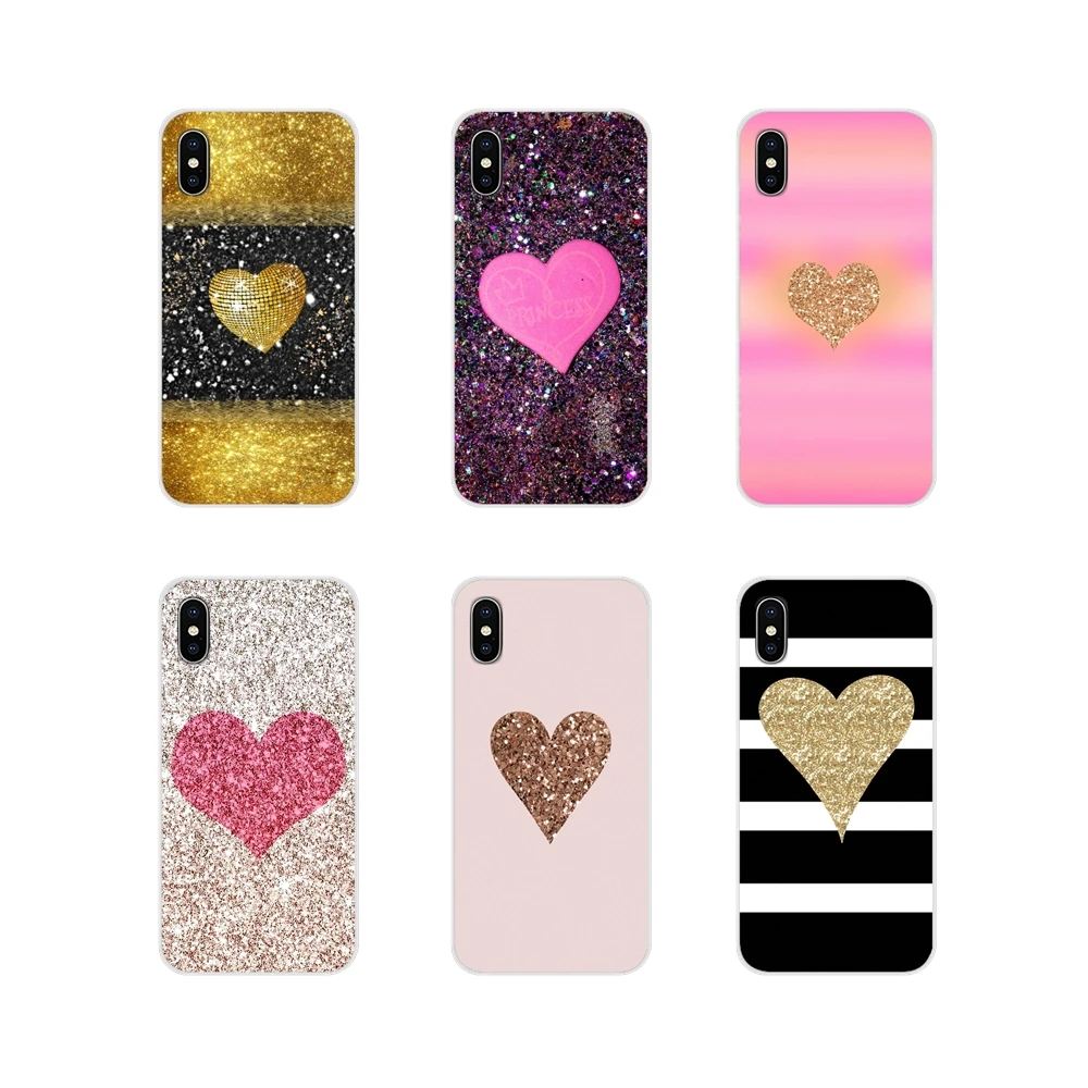 Аксессуары чехол для телефона золотые чехлы с блестками в форме сердца Xiaomi Redmi Note