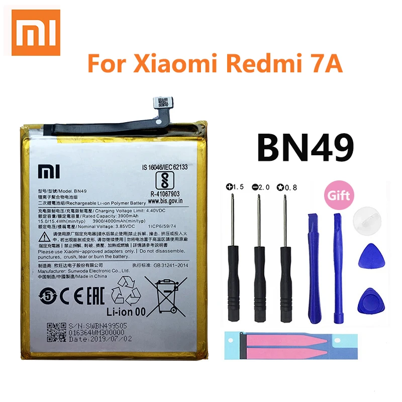 Оригинальный аккумулятор Xiao Mi BN49 для Xiaomi Redmi 7A Redmi7A высококачественные сменные