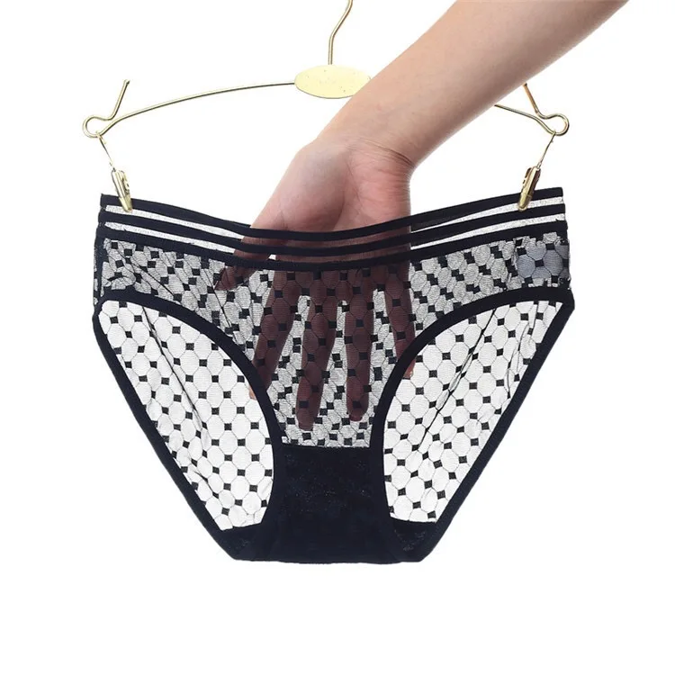 

MEIZICHARMS Transparent Intimates Hollow Dot Panties Underwear Fashion Briefs Plus Size Panty Woman Sexy