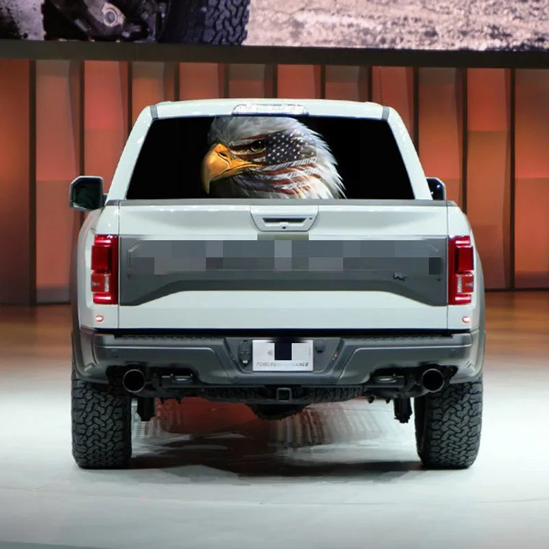  New 2019 Car Sticker Flag Bald Eagle Warbird Flag Face Rear Window Graphic Decal Truck Suv Rear Tai