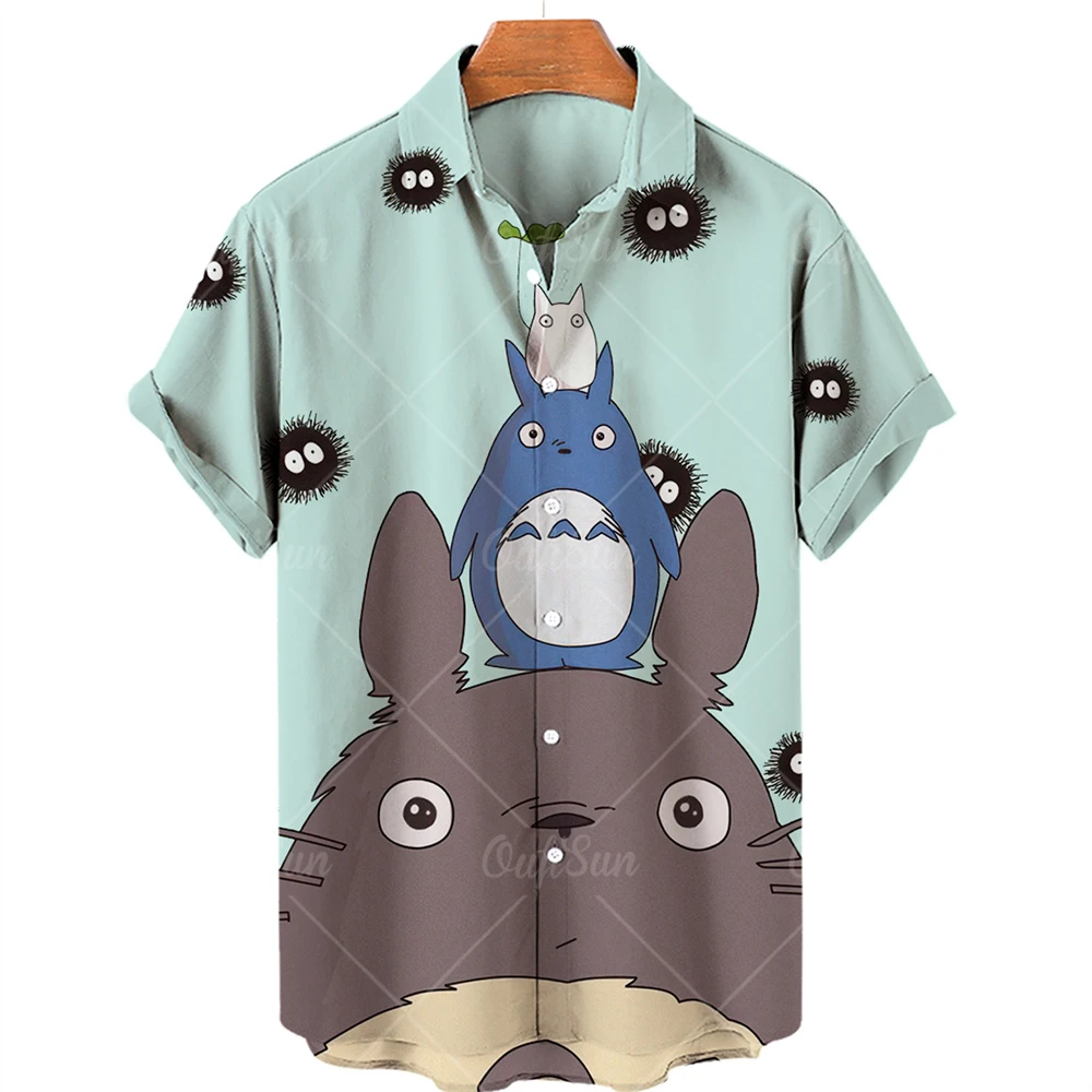 Shirts For Men Hayao Miyazaki Comics My Neighbor Totoro Faceless Men's Shirts Short-sleeved Unisex Fashion Top Anime T Shirt Men 5