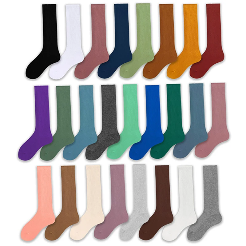 Japanese autumn and winter new hot women's solid color cotton pile stockings