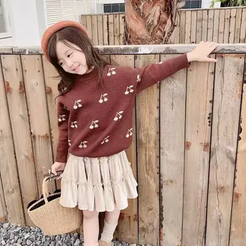 

Fashion Baby Girls Sweater cherry pattern 2020 Spring Autumn Knitting Pullover Casual Long-Sleeve Girl Sweater