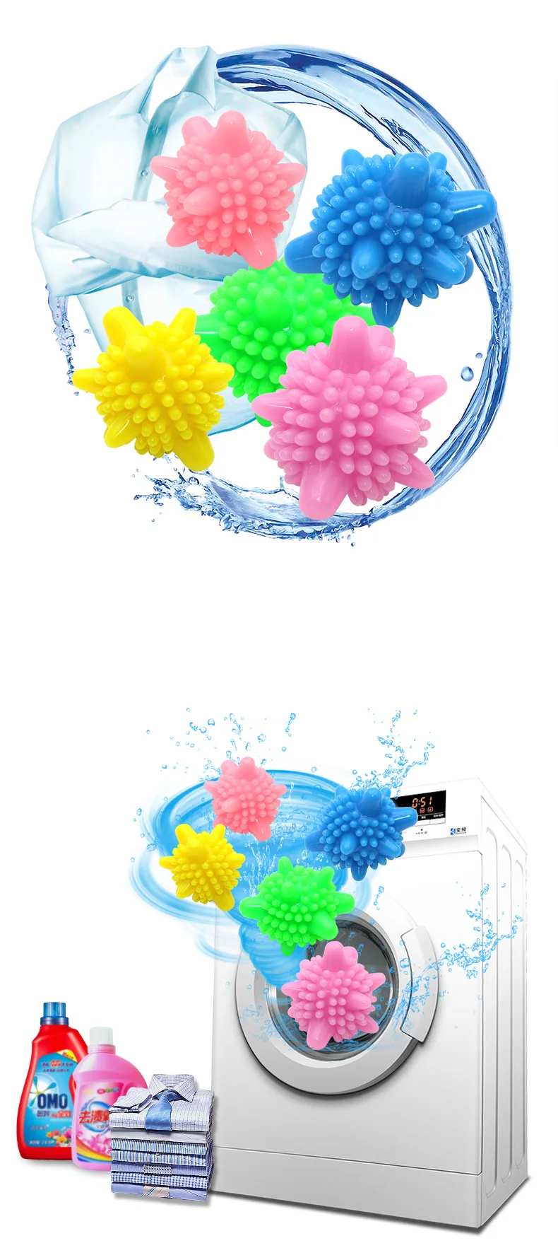 Couleur 10 pcs Couleur Mélange Boule à Solide Lessive En forme d