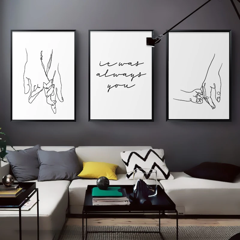 

Abstract Line Drawing Mom Baby Hands Nursery Wall Art Canvas Painting Nordic Poster Print Minimalist Pictures Baby Room Decor