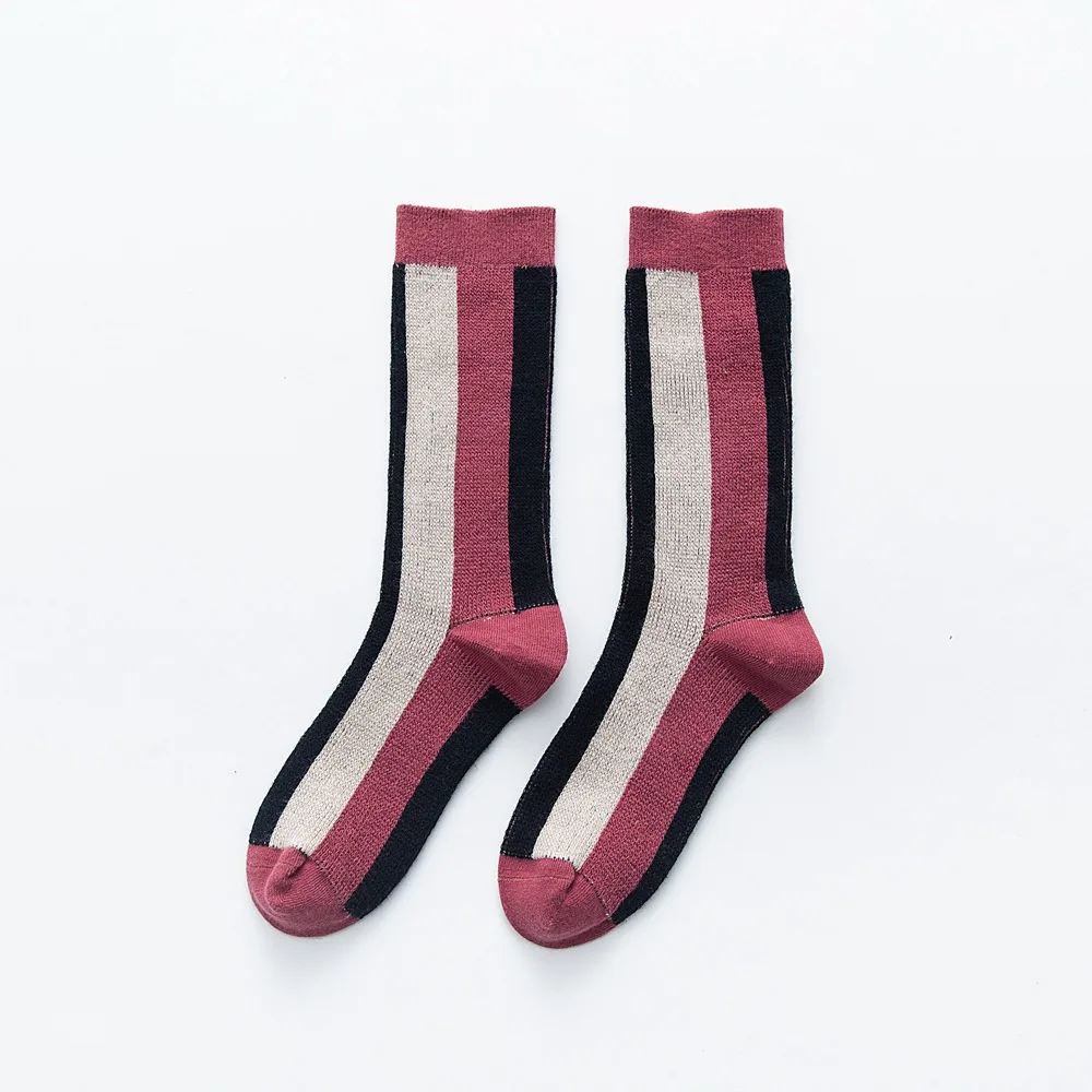 Модные свободные женские носки из чистого хлопка с двойной иглой очаровательные цветные носки женский костюм в японском стиле Осень-зима 220 - Цвет: 02