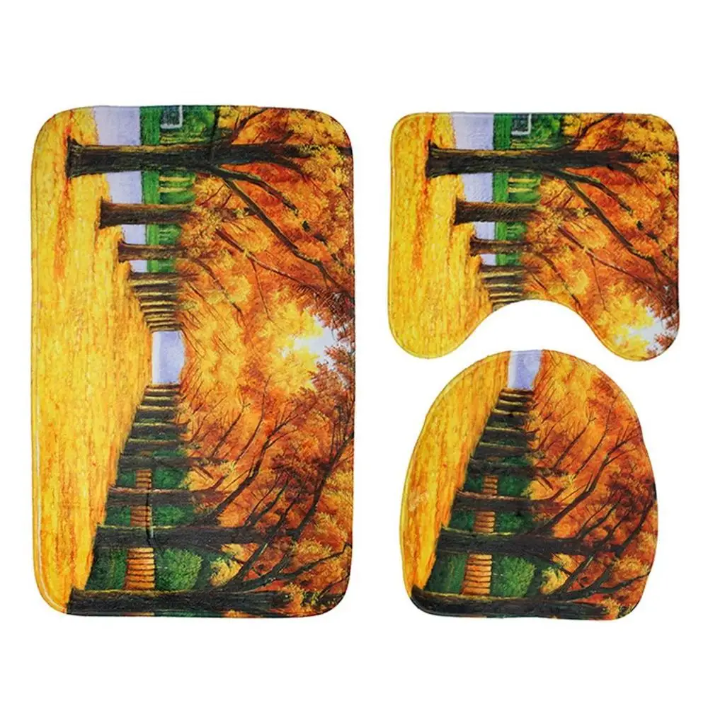 3 шт./компл. современный дизайн Ванная комната коврик для ванной комнаты туалета фланель анти-скольжения Ванная комната дома крышка для унитаза крышка багажника коврики - Цвет: 13