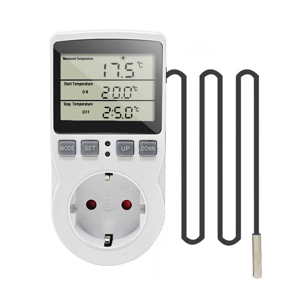 thumbnail image 2 of Digital Temperature Controller Thermostat TC816 - 1800W, 120V, Day/Night Timer For Reptiles, Heating, Cooling 2 of 11