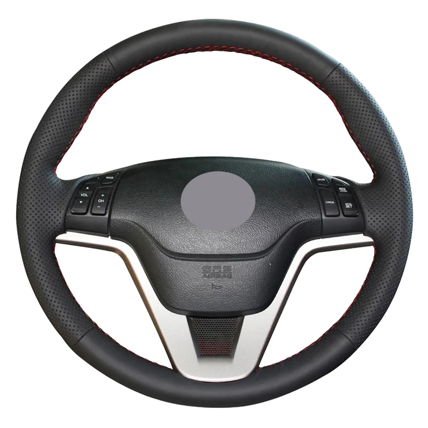 

Черная натуральная кожа ручная строчка для Honda чехол рулевого колеса автомобиля CRV 2006-2012 Crossroad 2007