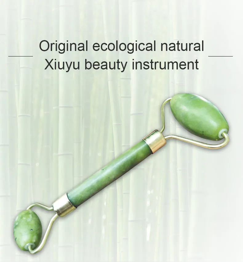 Double Head Jade Roller Natural Massage Facial Real Stone Beauty Massager Face Lift Tool Thin Skin Care Tools | Красота и здоровье