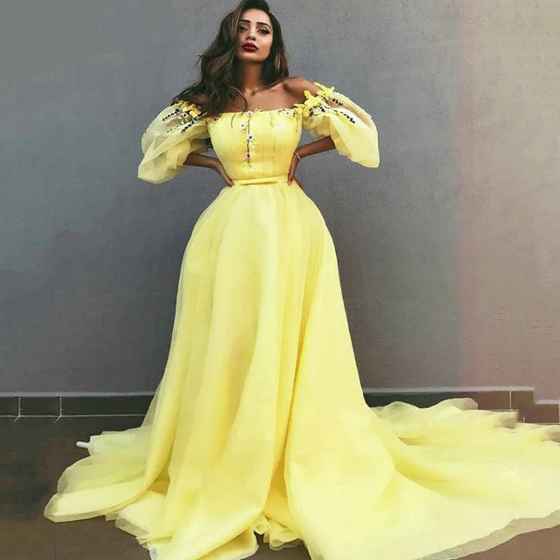 puff sleeve party dress