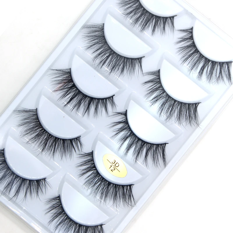 3D false eyelash professionals soft eyelash extension 5 pairs 3D 5P12