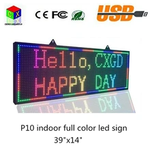 Крытый P10 SMD светодиодный вывески/Поддержка компьютера USB programmablefor полноцветный светодиодный дисплей магазина дисплей сообщения бесплатный дизайн рекламы