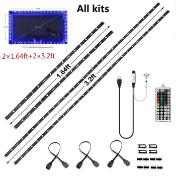 

USB TV Backlight Kit, 9.8ft USB Bias Lighting 20 Colors 5050 RGB Led Strip Light with 44-Key IR Remote Controller for 46 inch~70