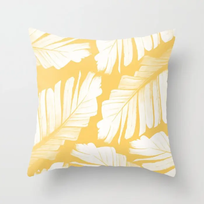 New Summer Fresh Yellow Geometry Cute Pillows Case Modern Nordic Simple Yellow Cushion Case Livingroom Throw Pillows Home Decor 