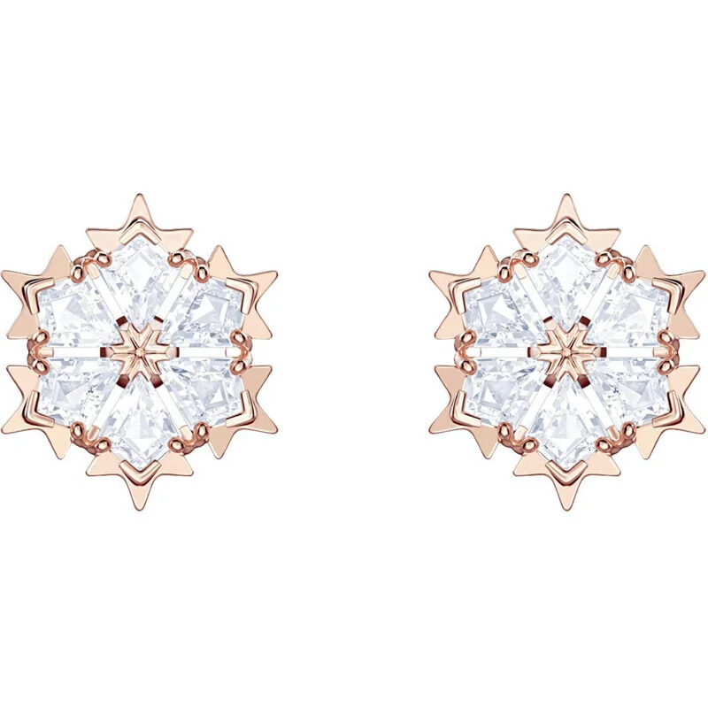 

Quality 1:1 swa magic Euro-American modeling earrings simple snow belt flake earrings