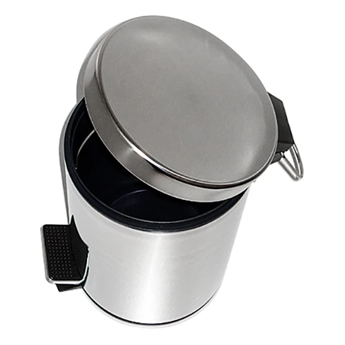 Ведро для мусора с педалью WasserKRAFT K-633 (Хромоникелевое покрытие, нержавеющая сталь, ABS - пластик)